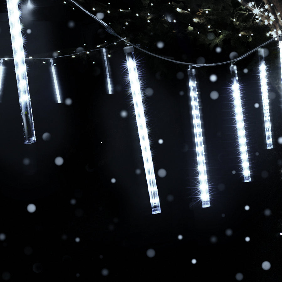 12m Christmas Icicle Shower Lights 960 LED Falling Rain - Cool White Homecoze