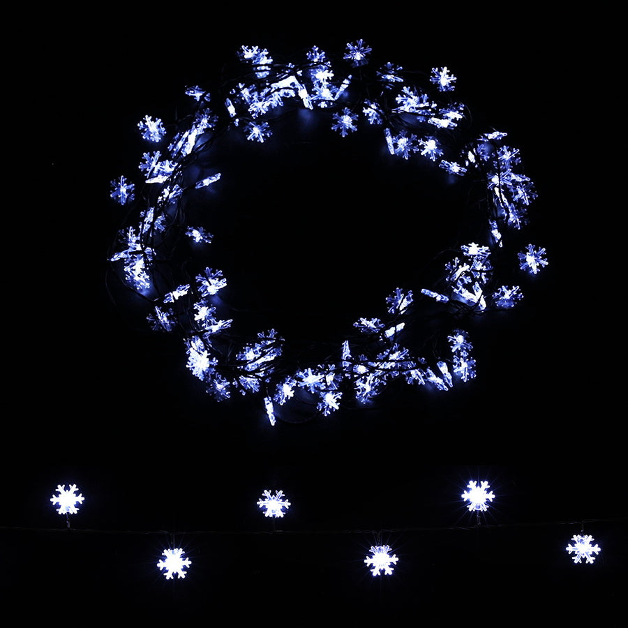 10M Christmas Snow String Lights 100 LED Fairy Décor - Cool White Homecoze