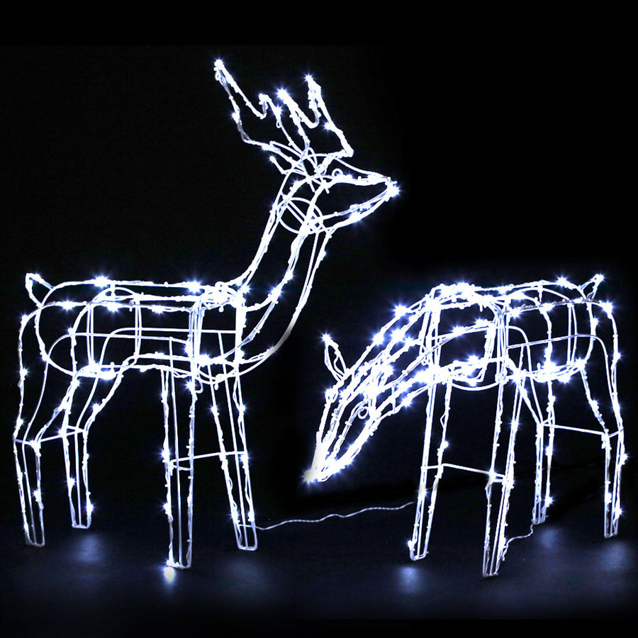 Christmas Motif Lights LED Rope Reindeer Waterproof Solar Powered Homecoze