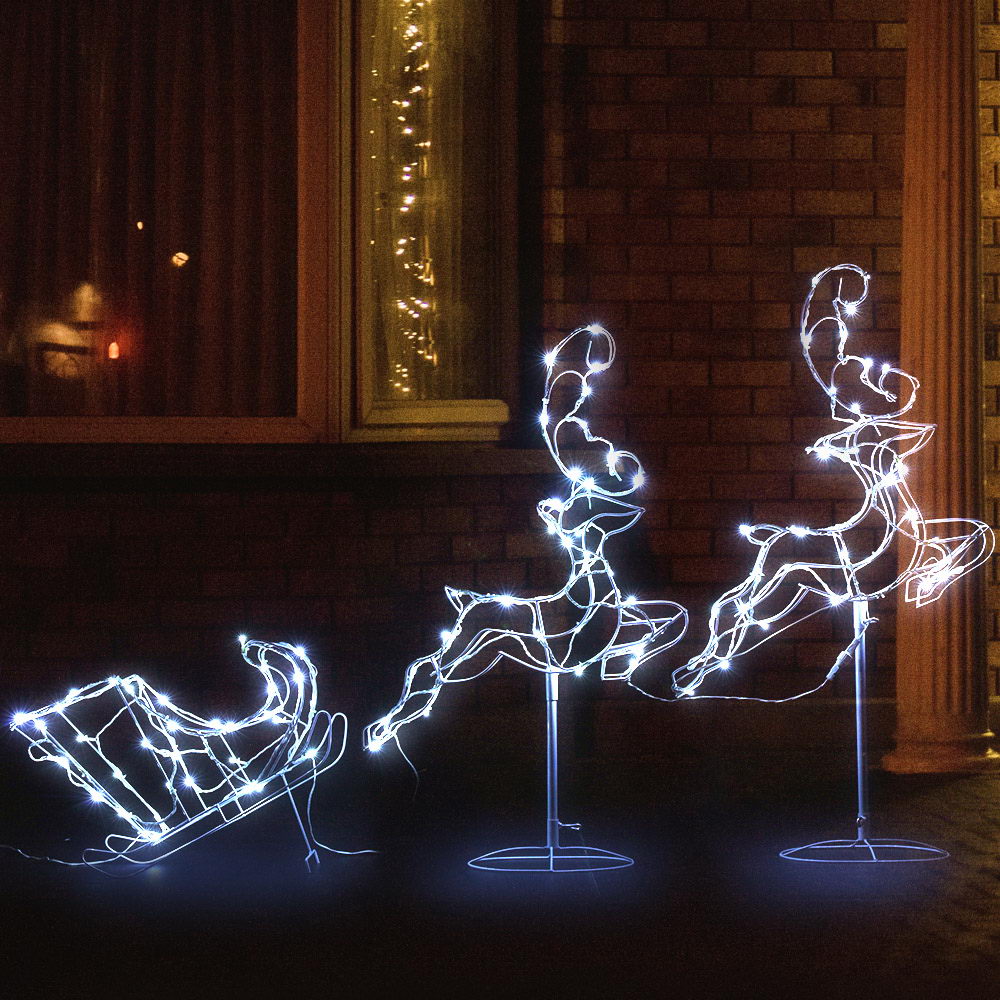 Christmas Motif Lights LED Rope Reindeer Waterproof Outdoor Xmas - Homecoze