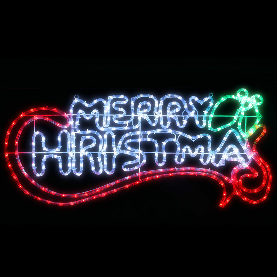 Christmas Motif Lights LED Rope Merry Xmas Waterproof Colourful Homecoze