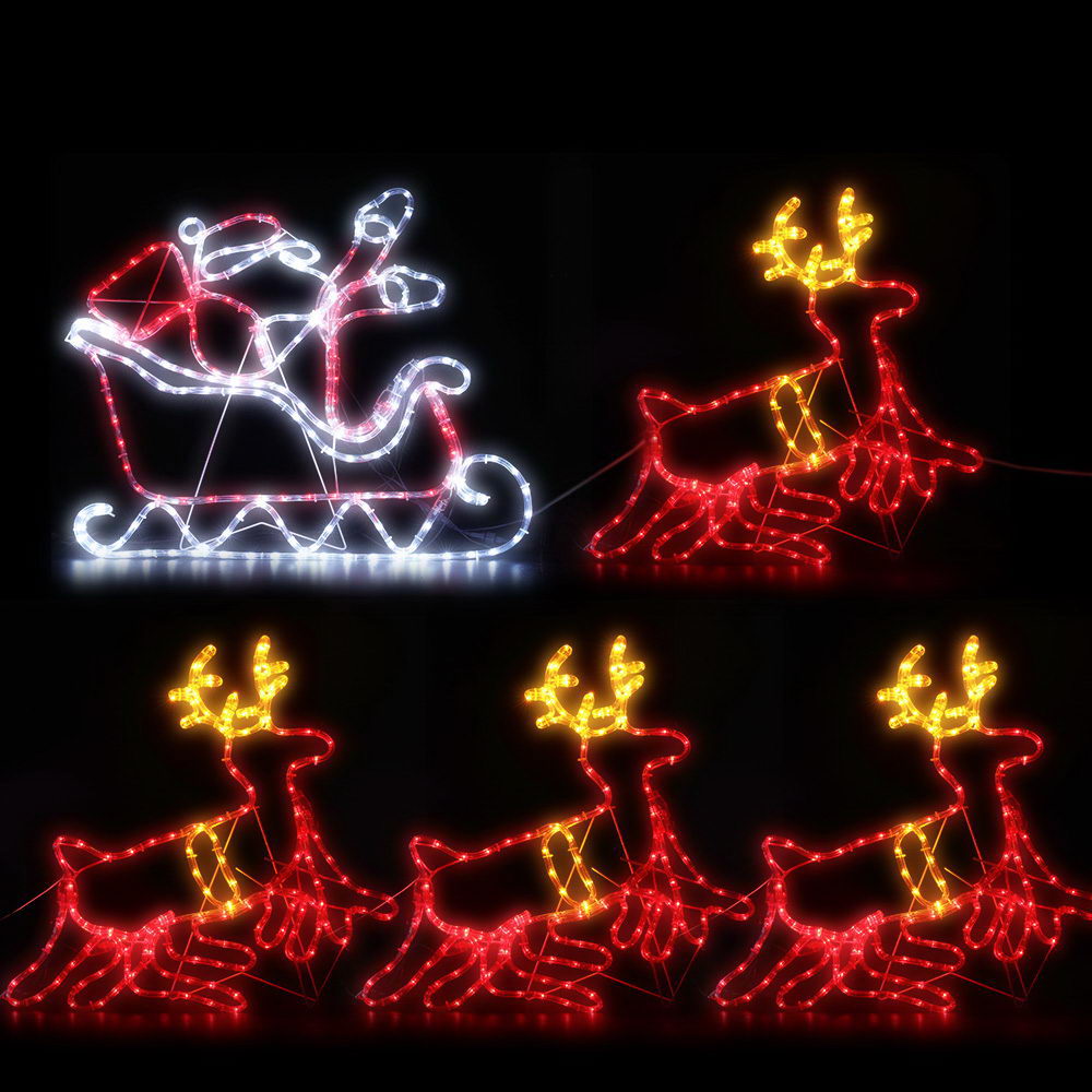 Christmas Motif Lights LED Rope Reindeer Waterproof Colourful Xmas - Homecoze