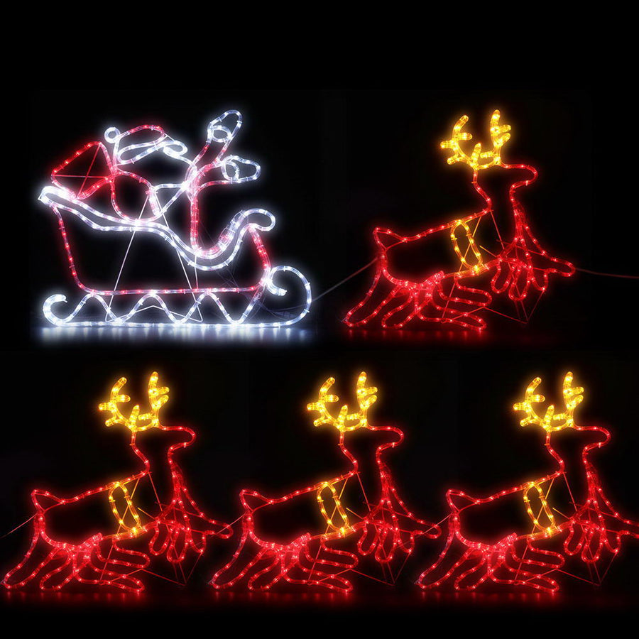 Christmas Motif Lights LED Rope Reindeer Waterproof Colourful Xmas Homecoze