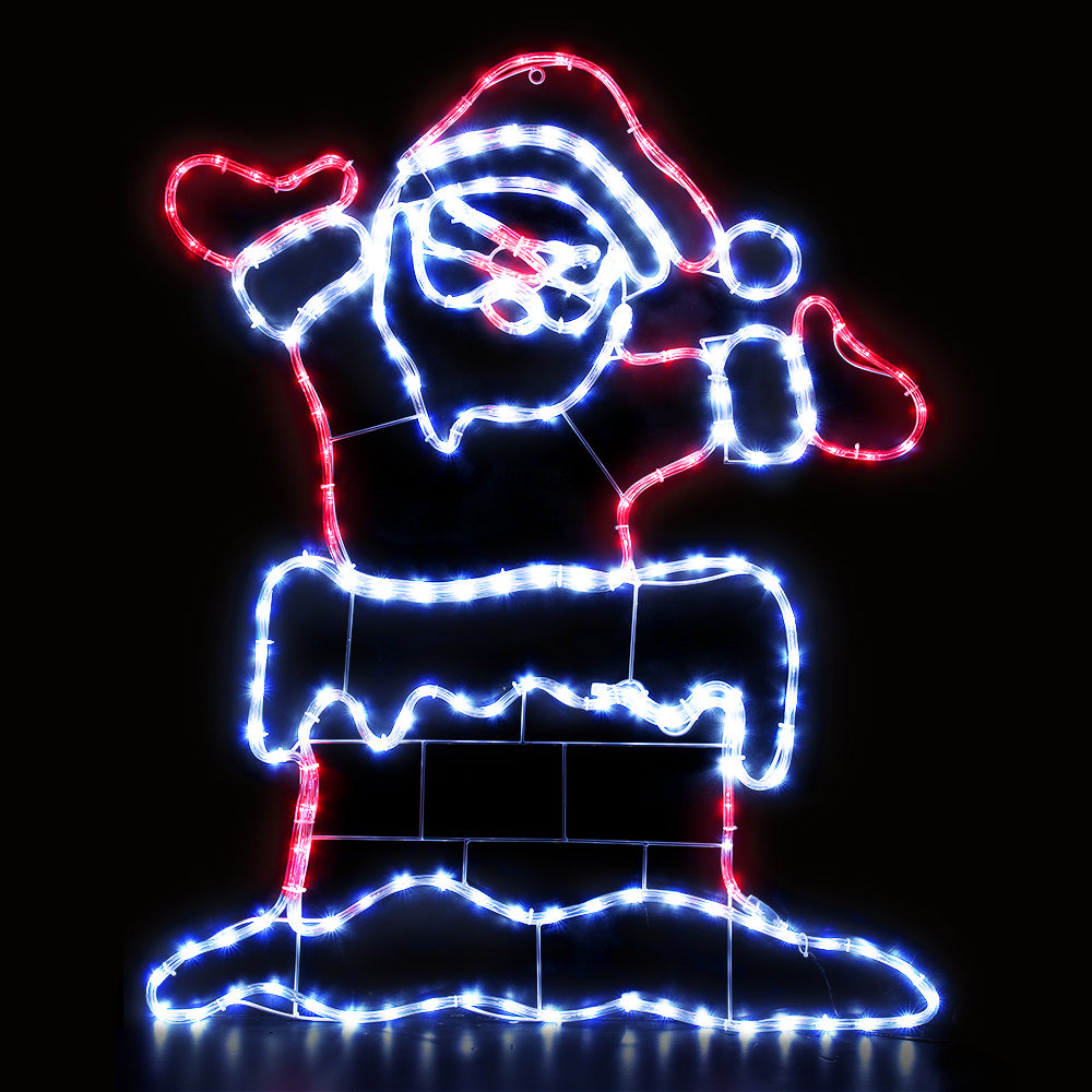 101cm Santa in Chimney Christmas Motif Lights LED Rope Homecoze