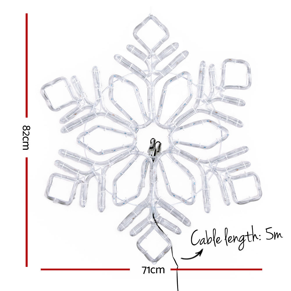 82cm Snow Flake Christmas Motif Lights LED Rope Homecoze