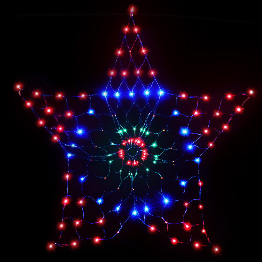 Christmas Lights Motif LED Star Net Waterproof Outdoor Colourful Homecoze