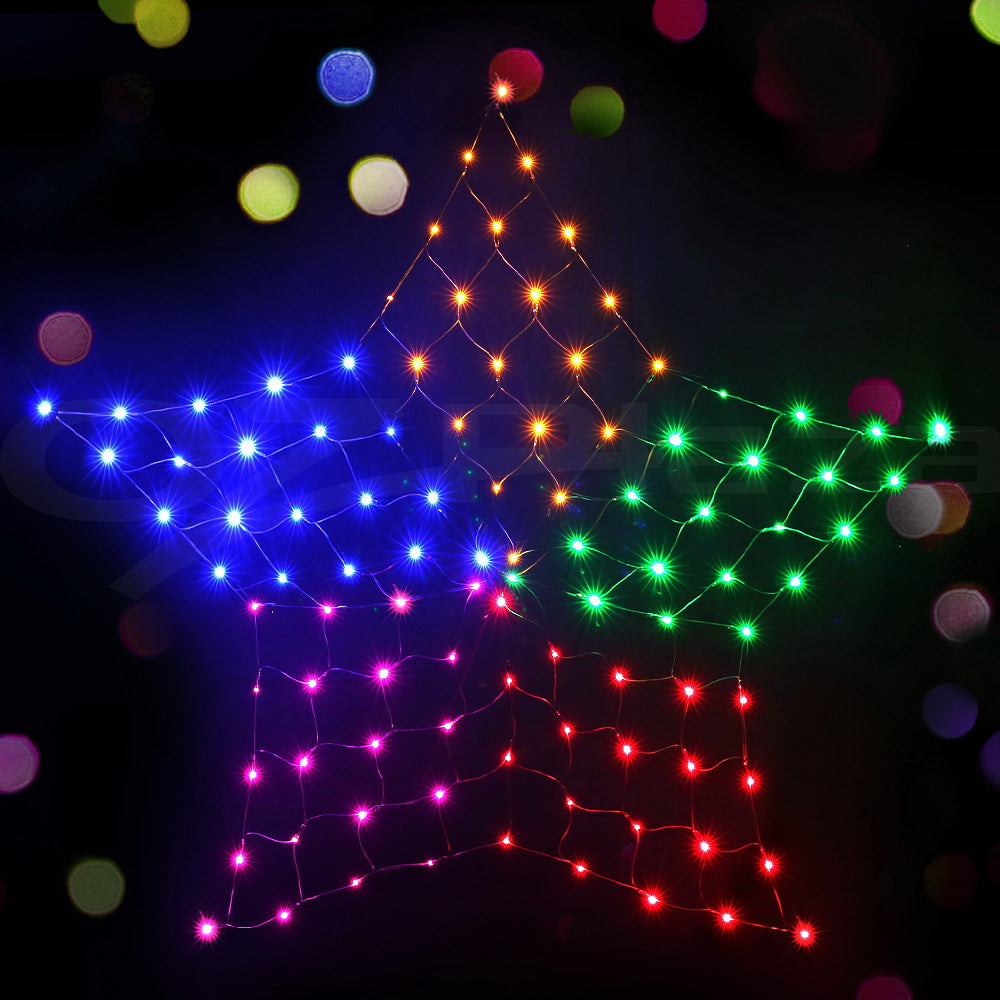 Christmas Lights Motif LED Star Net Waterproof Outdoor Colourful Homecoze