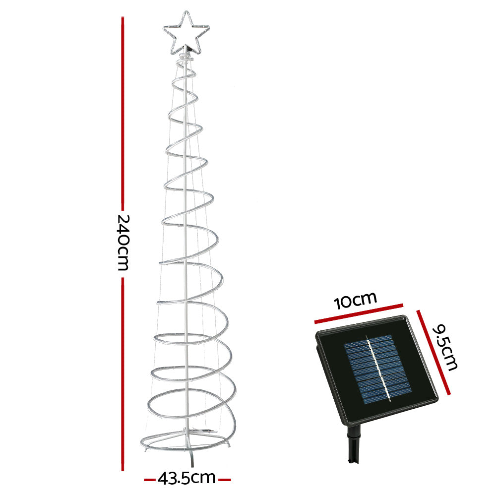 8FT (2.4m) Solar Powered LED Christmas Tree Motif Light Rope 8 Modes Homecoze