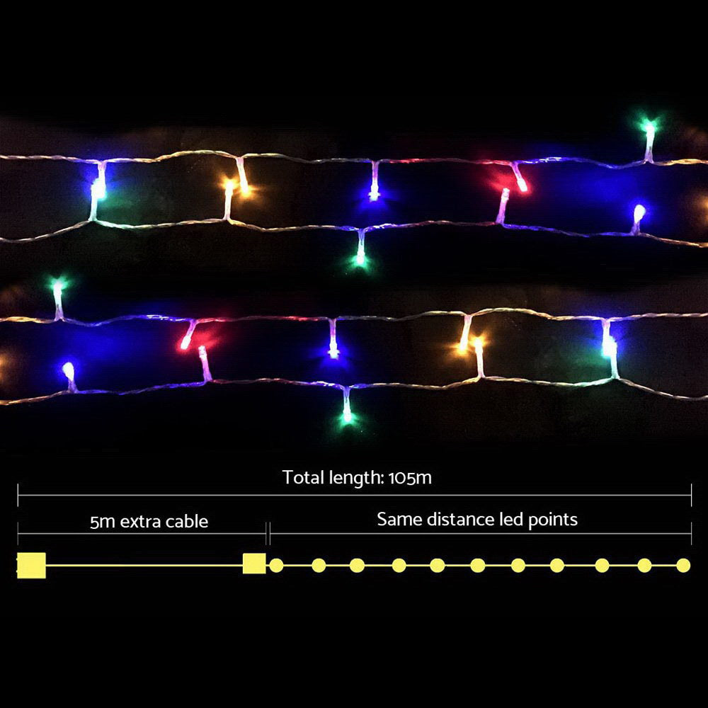 100M Christmas String Lights 500 LED Multi Colour Homecoze