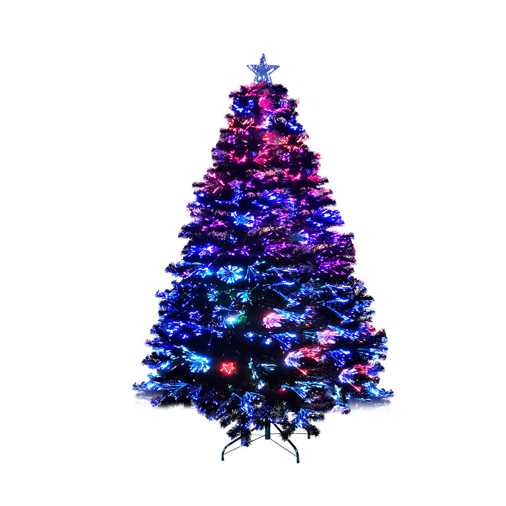 8FT (2.4m) Christmas Tree with Multi-coloured Fibre Optic Lights - 320 Tips Homecoze