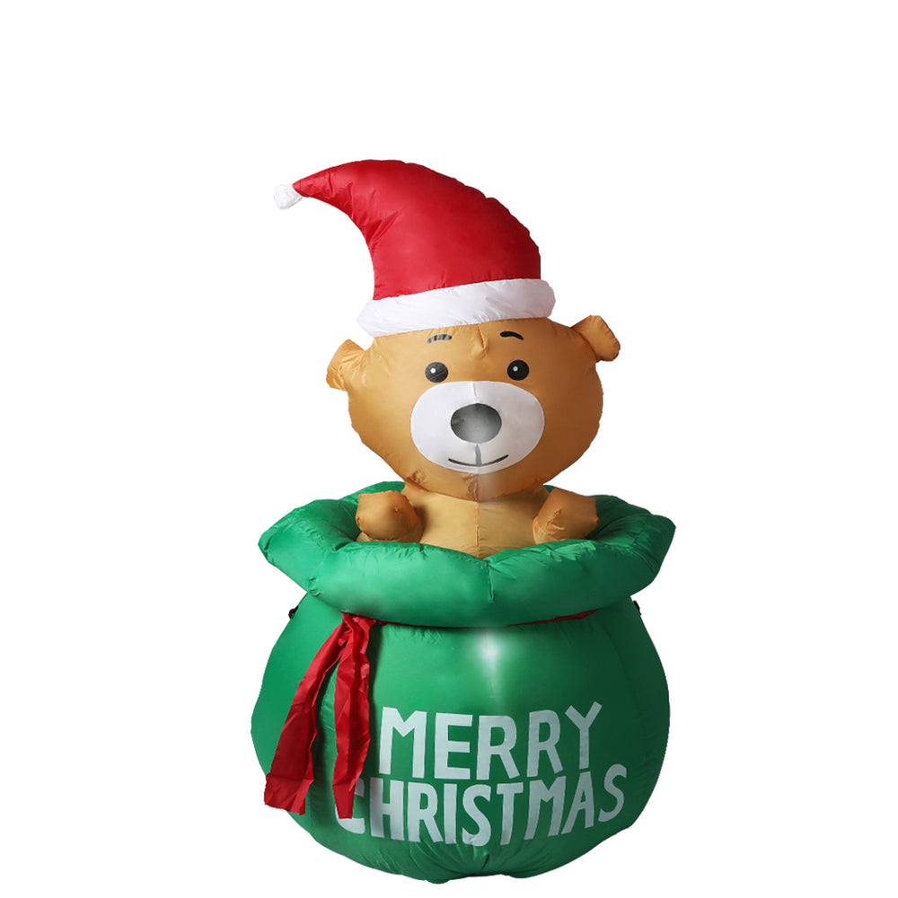 Inflatable Christmas Decorations Bubbly Bear 1.5M LED Lights Xmas Party Homecoze