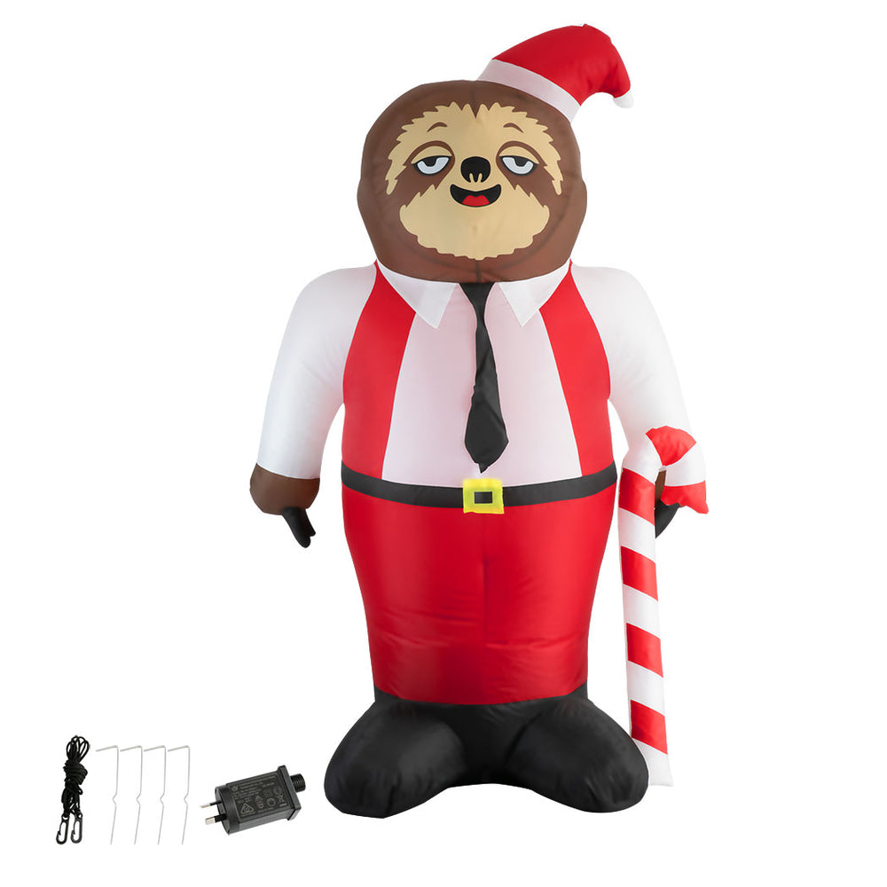1.8M Inflatable Sloth Santa Christmas Decoration LED Xmas Lights Homecoze