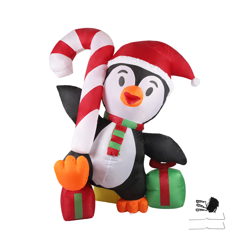 Inflatable Christmas Decor Happy Penguin 1.8M LED Lights Xmas Party Homecoze