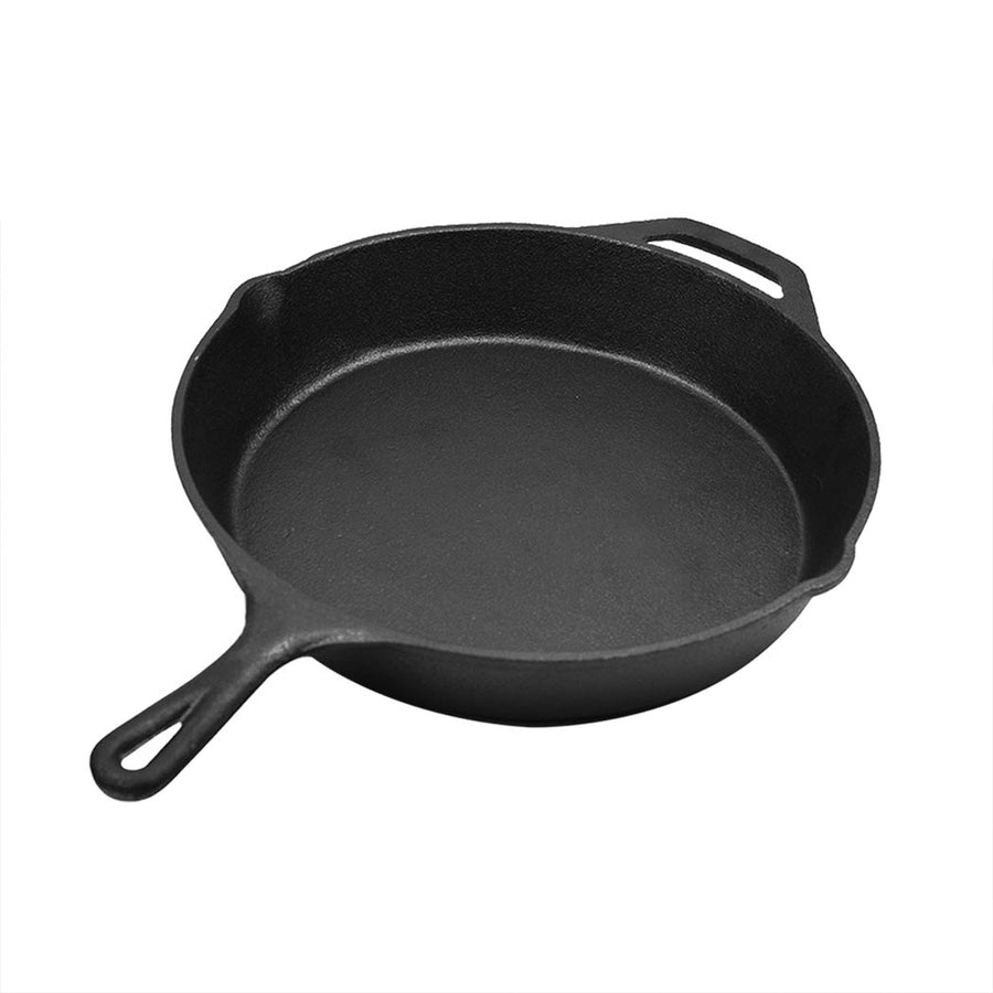 30cm Cast Iron Skillet / Fry Pan 12 Inch Pre Seasoned Oven Safe Cooktop & BBQ Homecoze