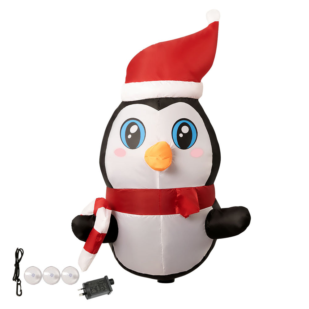 0.9M Inflatable Penguin Christmas Decoration LED Xmas Lights Homecoze