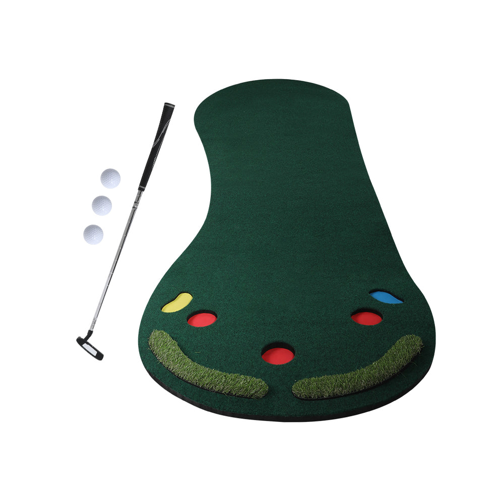 3M Golf Putting Mat Practice Training Indoor Outdoor Portable Slope Balls Putter Homecoze