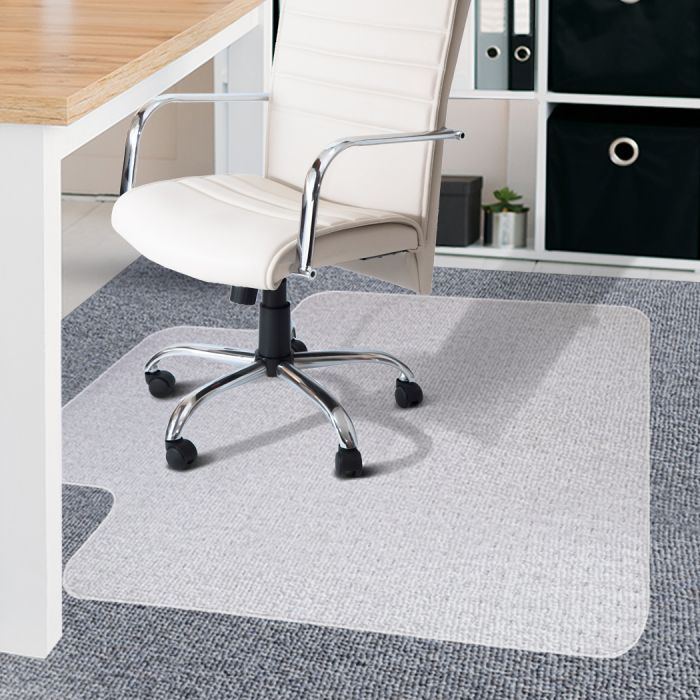 Chair Floor Protector Mat Keyshape 135cm x 114cm with Carpet Grippers - Clear Homecoze