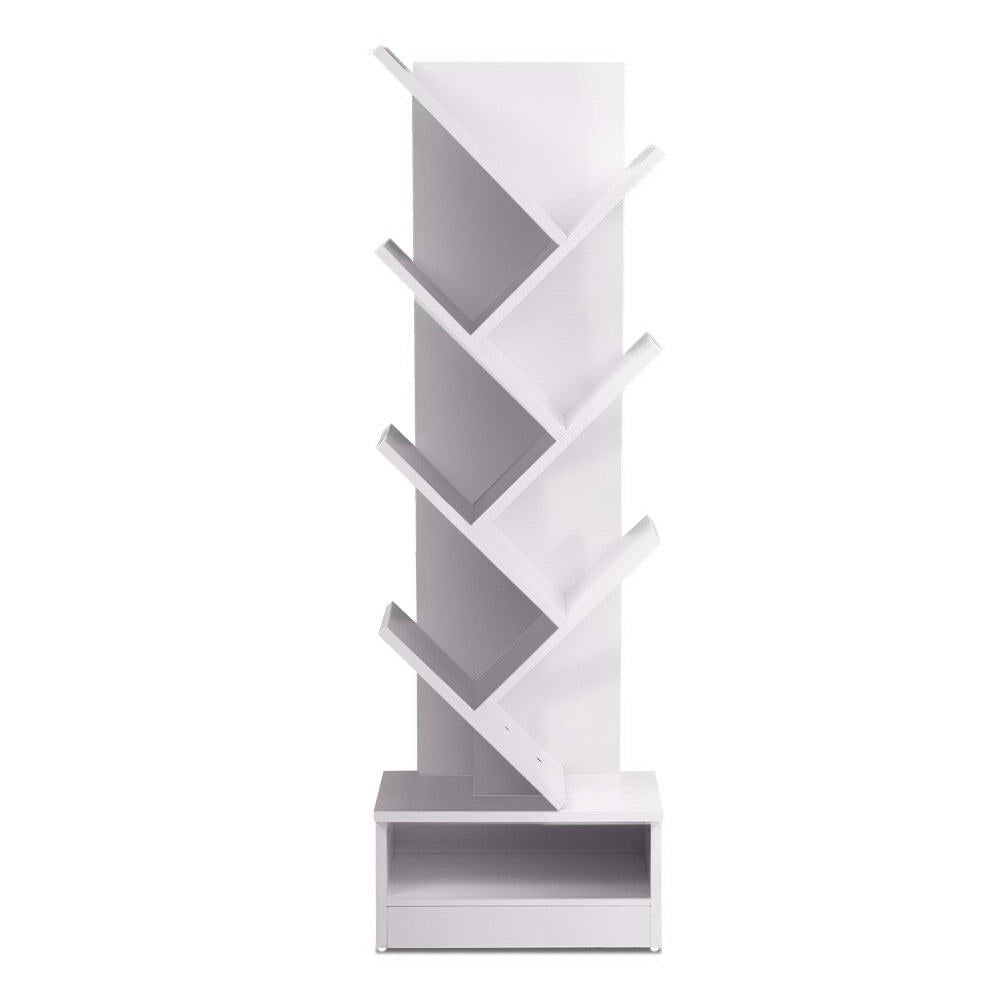 Bookshelf Unique 7 Shelf ‘Tree’ Design - White Homecoze