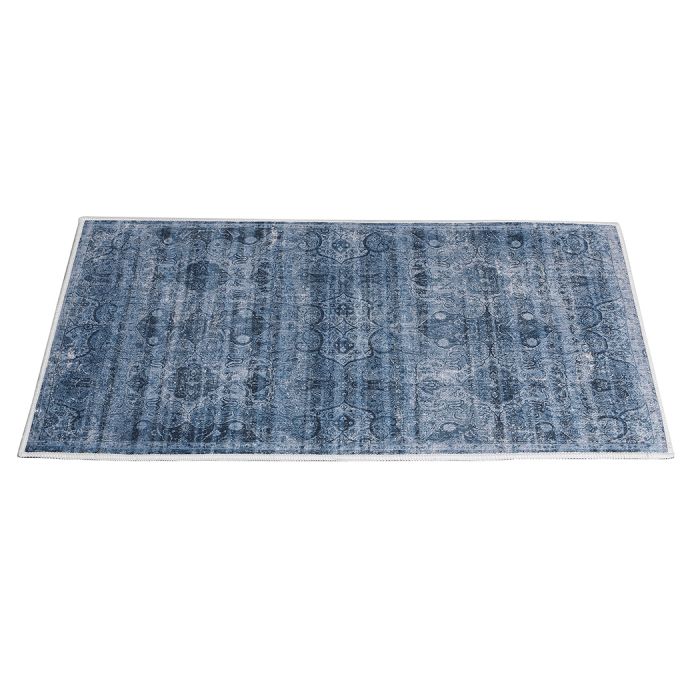Extra Large Navy Patterned Floor Rug Area Mat 200 x 290cm Homecoze