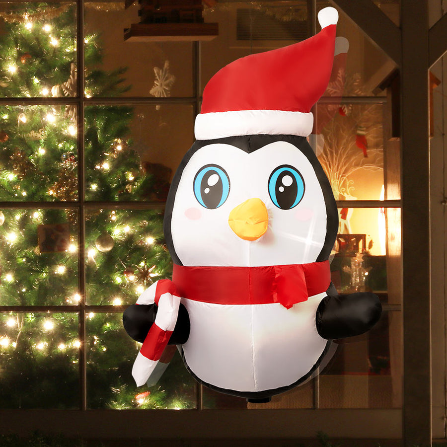 0.9M Inflatable Penguin Christmas Decoration LED Xmas Lights Homecoze