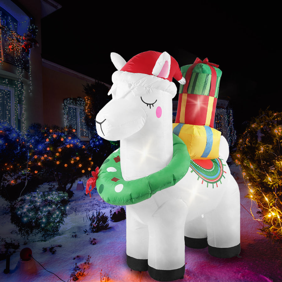 Inflatable Christmas Decor Christmas Llama 1.5M LED Lights Xmas Party Homecoze