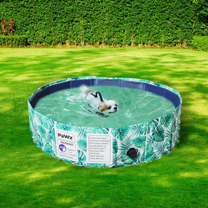 Medium 80cm 2-in1 Portable Pet Pool & Pet Bath – Palm Leaves Pattern Homecoze