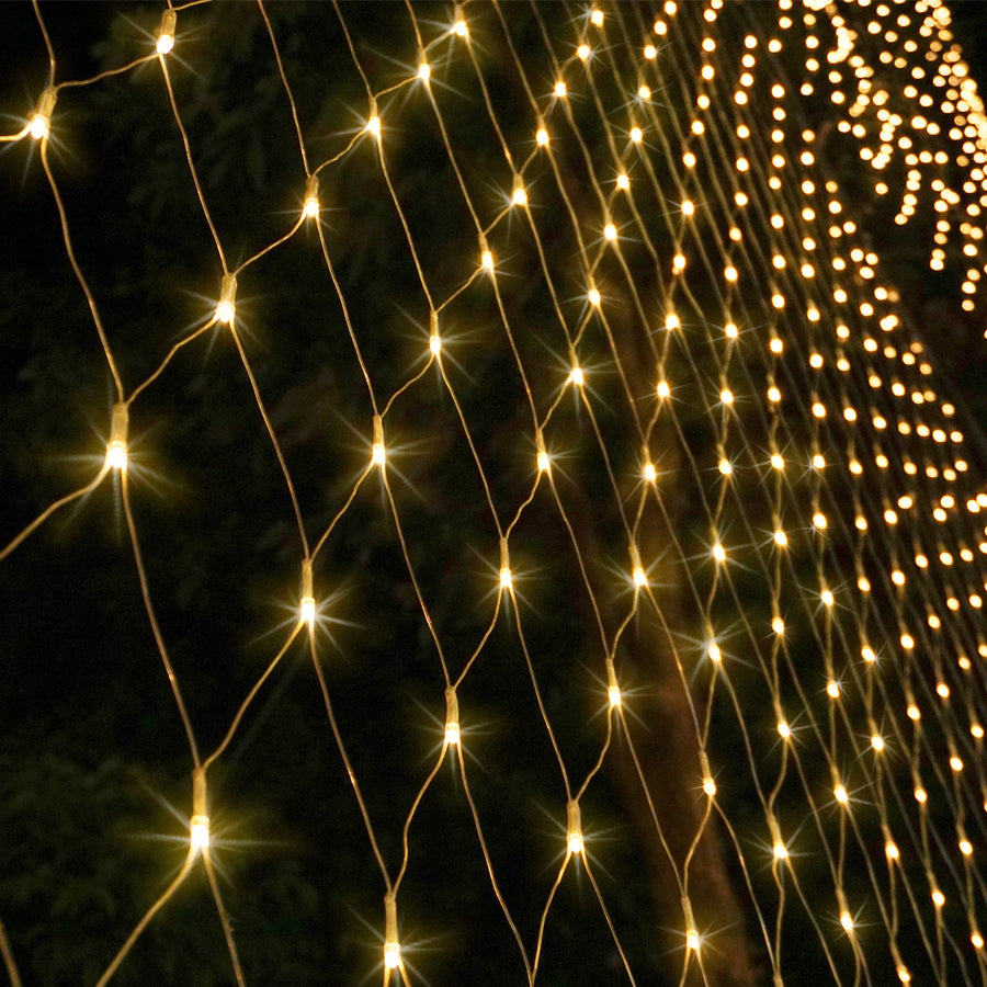 4m x 6m Christmas Net Mesh 880 LED String Lights – Warm White Homecoze