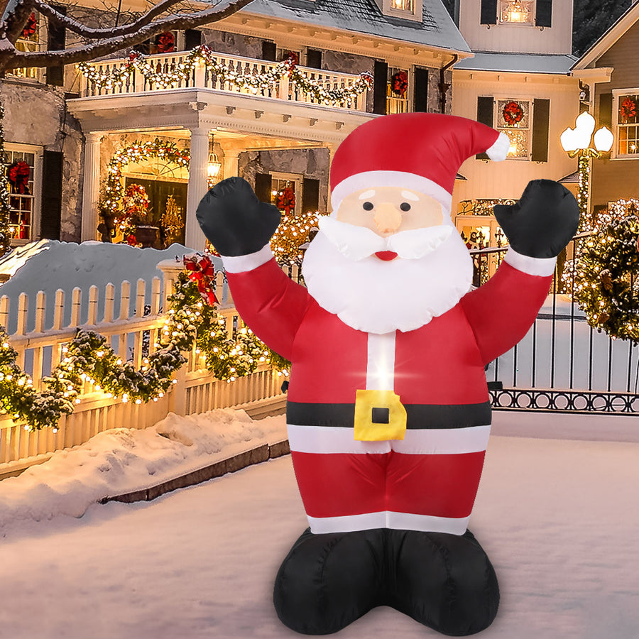Inflatable Christmas Decor Cheerful Santa 1.2M LED Lights Xmas Party Homecoze