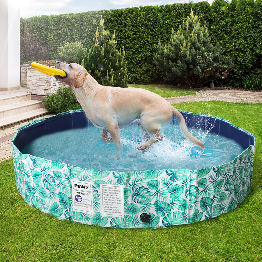 X-Large 120cm 2-in1 Portable Pet Pool & Pet Bath – Palm Leaves Pattern Homecoze