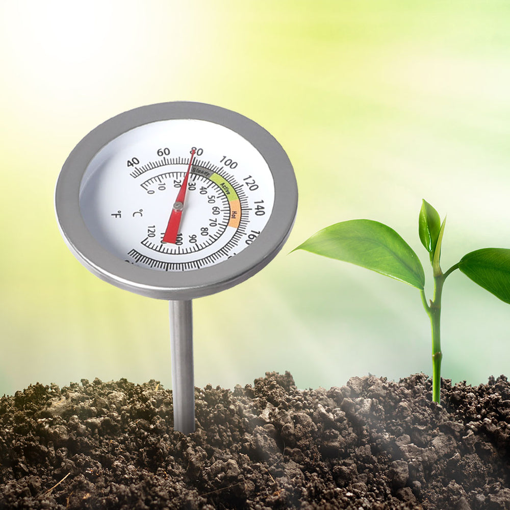 90cm Soil Thermometer Compost Garden Ground Stainless Steel 0-120deg Fertilizer Homecoze