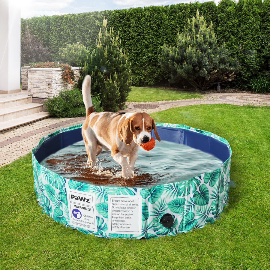 Large 100cm 2-in1 Portable Pet Pool & Pet Bath – Palm Leaves Pattern Homecoze